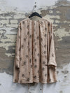 Mutedance 25 Autumn and Winter Round Neck Long Sleeve Loose Top Shirt Flower Dye MD-MD25FW129-khaki (MD25FW128)
